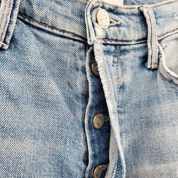 MOTHER SUPERIOR The Tomcat Ankle Blue Button Fly Jeans Women’s Sz 26 Made in USA - Picture 4 of 10